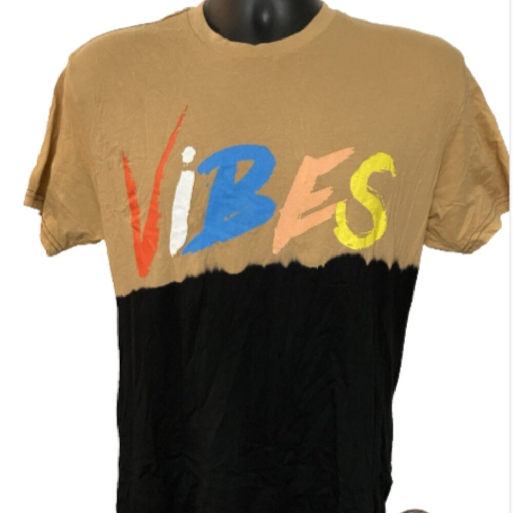 DNM FVR Mens Large 100% cotton Short Sleeve Multicolor Graphic (Vibes) Print Tee
